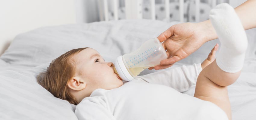 Baby with bottle